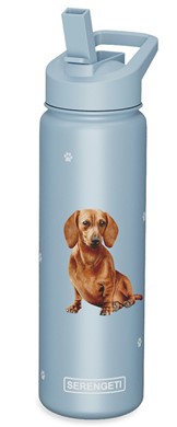 Raining Cats and Dogs |Dachshund, Red Serengeti Insulated Water Bottle