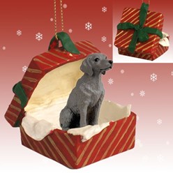 Weimaraner Gift Box Christmas Ornament
