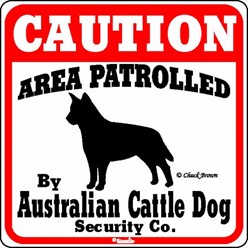 Australian Cattle Dog Caution Sign, the Perfect Dog Warning Sign