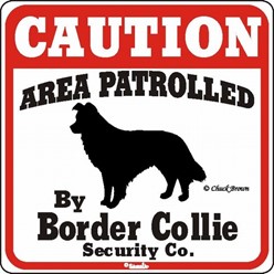 Border Collie Caution Sign, the Perfect Dog Warning Sign