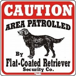 Flat Coated Retriever Caution Sign, the Perfect Dog Warning Sign