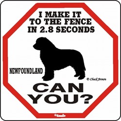 Newfoundland Make It to the Fence in 2.8 Seconds Sign