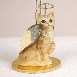 Orange Tabby Cat Angel Ornament