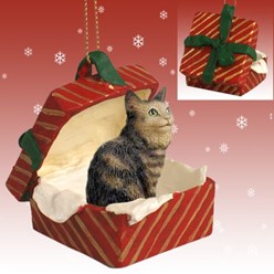 Maine Coon Cat Gift Box Christmas Ornament- Click for more breed colors