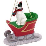 Pit Bull Terrier Sleigh Christmas Ornament- click for more breed colors