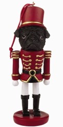 Pug Black Nutcracker Dog Christmas Ornament