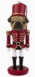 Pug Fawn Nutcracker Dog Christmas Ornament