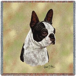 Boston Terrier Black Throw