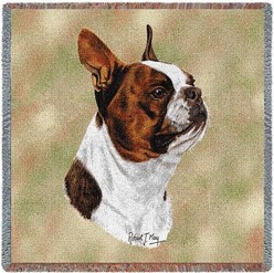 Boston Terrier Brown Throw