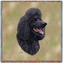 Poodle Black Throw