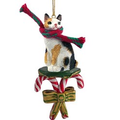 Candy Cane Japanese Bobtail Christmas Ornament