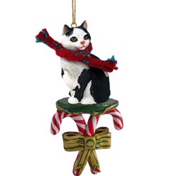 Candy Cane Manx Christmas Ornament- click for more breed colors