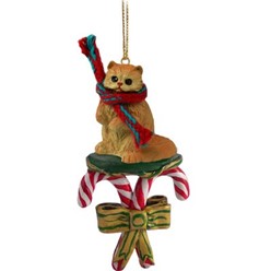 Candy Cane Persian Cat Christmas Ornament- click for more breed colors