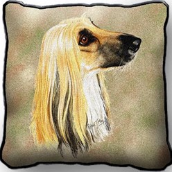 Afghan Hound Tapestry Pillow, Made in the USA