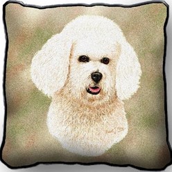 Bichon Frise Tapestry Pillow, Made in the USA