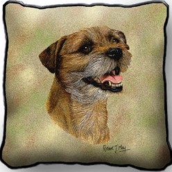 Border Terrier II Tapestry Pillow, Made in the USA