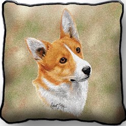 Welsh Corgi Pembroke Tapestry Pillow, Made in the USA