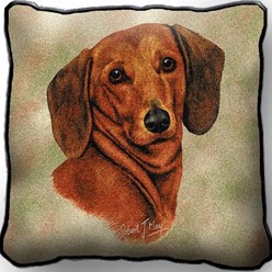 Dachshund Tapestry Pillow Cover, Made in the USA