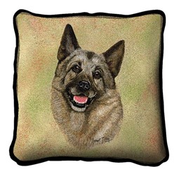 Norwegian Elkhound Tapestry Pillow, Made in the USA