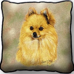 Pomeranian Tapestry Pillow, Made in the USA