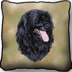 Portuguese Water Dog Tapestry Pillow, Made in the USA