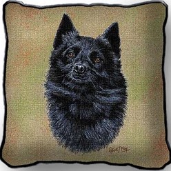 Schipperke Tapestry Pillow, Made in the USA