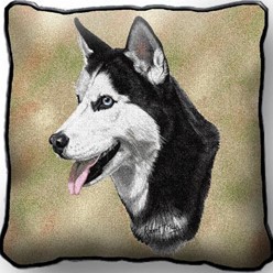 Siberian Husky Tapestry Pillow, Made in the USA