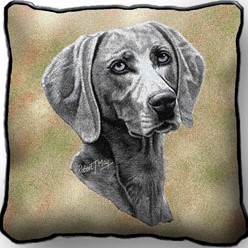 Weimaraner Tapestry Pillow, Made in the USA