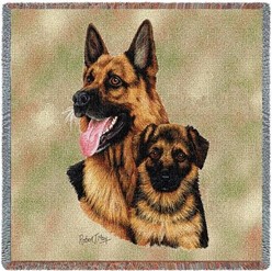 German Shepherd and Pup Throw