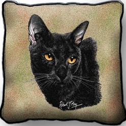 Bombay Cat Tapstry Pillow, Made in the USA