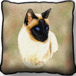Siamese Cat Tapestry Pillow, Made in the USA