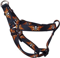 Flaming Skulls Step-In Harness