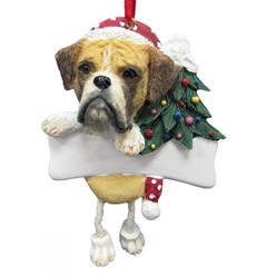 Boxer Dangling Legs Dog Christmas Ornament- click for more breed colors