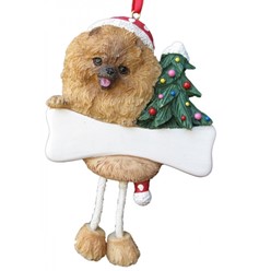 Pomeranian Dangling Legs Dog Christmas Ornament