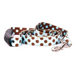 Uptown Blue and Brown Polka Leash