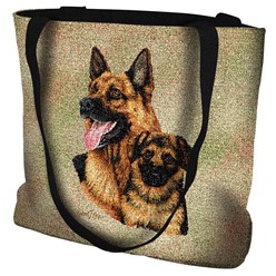 German Shepherd with Puppy Tote Bag