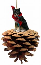 Pine Cone Alaskan Malamute Dog Christmas Ornament