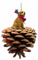 Pine Cone Golden Retriever Dog Christmas Ornament