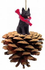 Pine Cone Schipperke Dog Christmas Ornament
