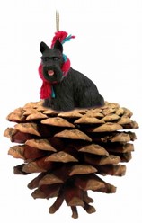 Pine Cone Scottish Terrier Dog Christmas Ornament