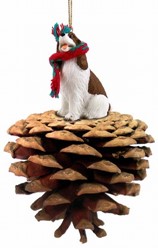Pine Cone Springer Spaniel Dog Christmas Ornament- click for more breed colors