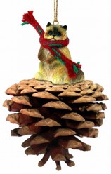 Pine Cone Ragdoll Cat Christmas Ornament