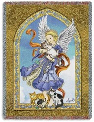 Guardian Angel of Cats Throw, Made in the USA