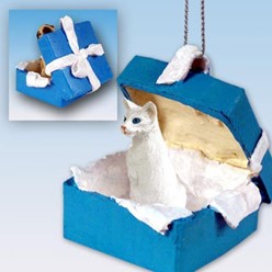 Oriental Shorthaired Cat Gift Box Holiday Ornament
