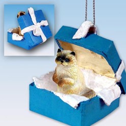 Ragdoll Cat Gift Box Holiday Ornament