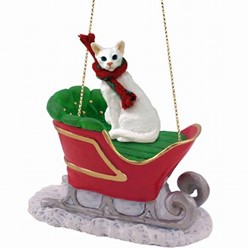 Oriental Shorthair Cat Christmas Ornament with Sleigh