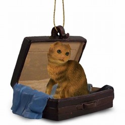 Scottish Fold Cat Traveling Companion Ornament