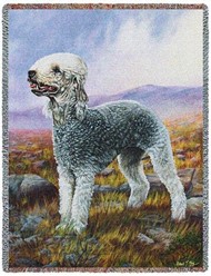 Bedlington Terrier Throw Blanket, Made in the USA