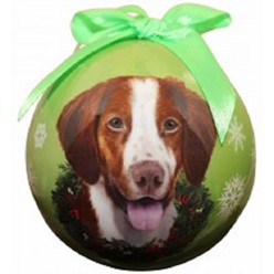 Brittany Spaniel Ball Christmas Ornament