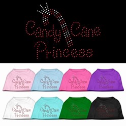 Rhinestone Candy Cane Princess Pet Tee